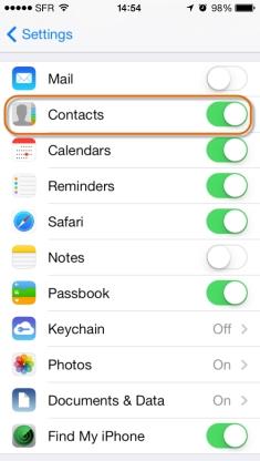 iphone contacts backup icloud