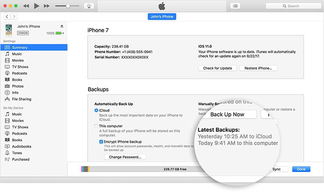 how to backup iphone using itunes